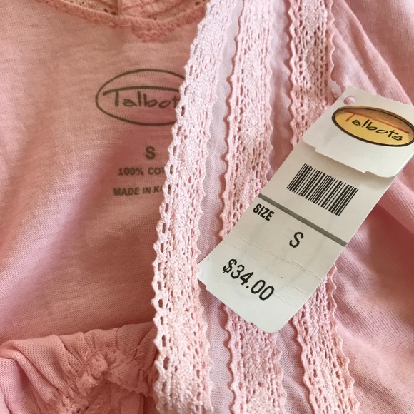 Talbots Light Pink Lace V-Neck Tank Top NWT Sz S - Picture 6 of 6